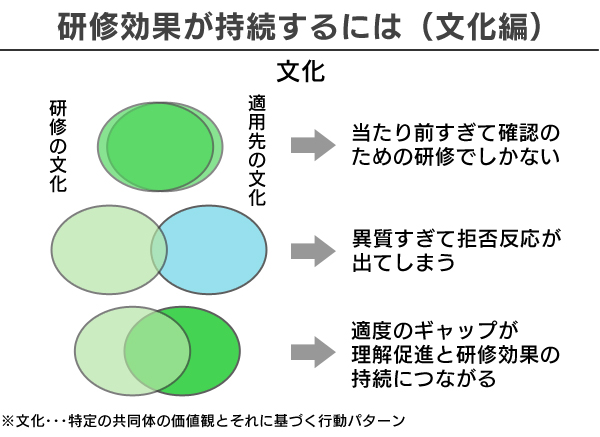 文化　～適度なギャップが研修効果の持続効果をもたらす～